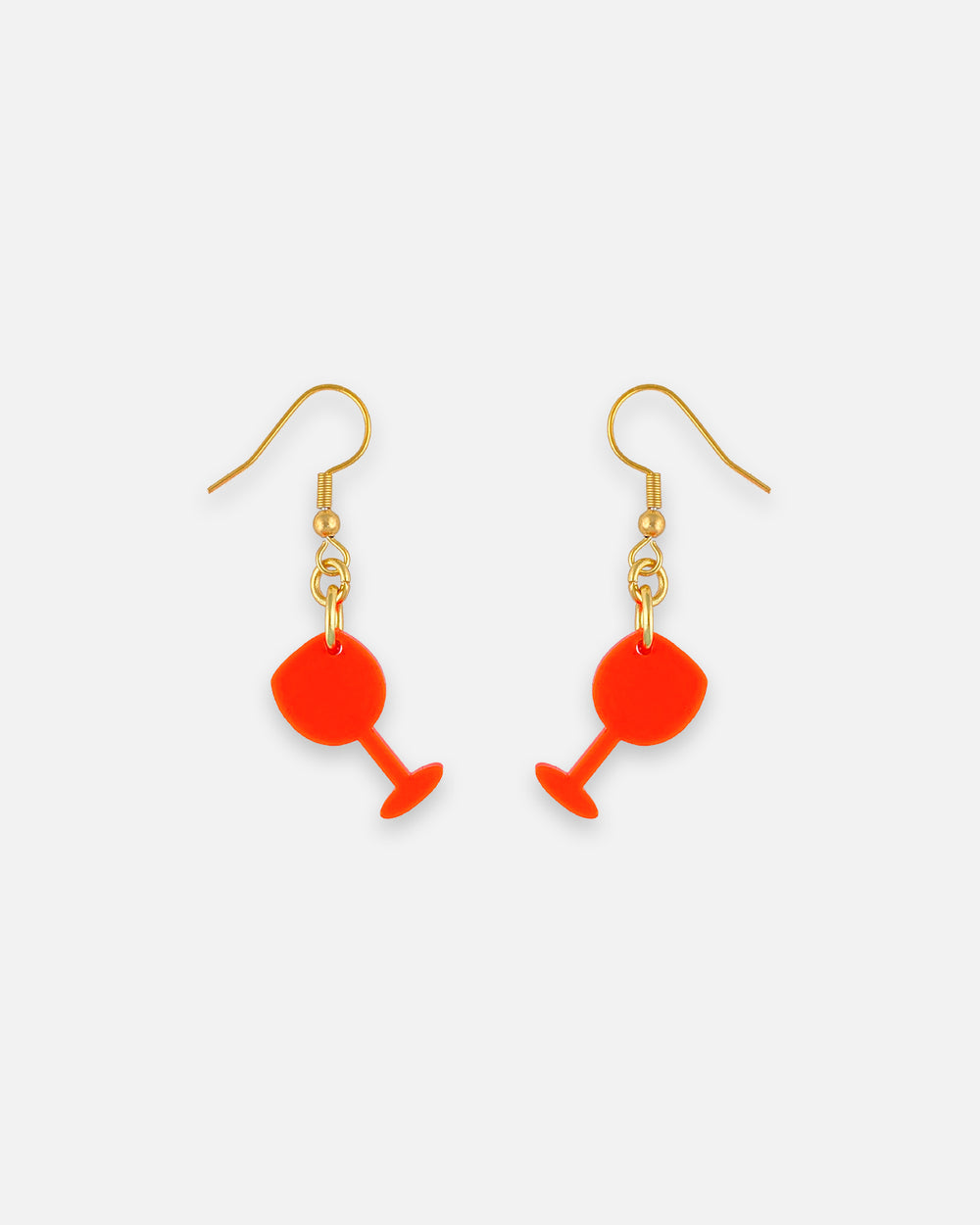 Aperitif Ohrhänger mit Cocktailglas Anhänger aus leuchtendem Orangen Acrylglas und goldfarbenem Ohrhaken von sweeps