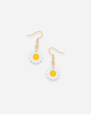 Süße Daisy Ohringe aus Acrylglas und goldfarbenen Edelstahl Ohrhaken von sweeps