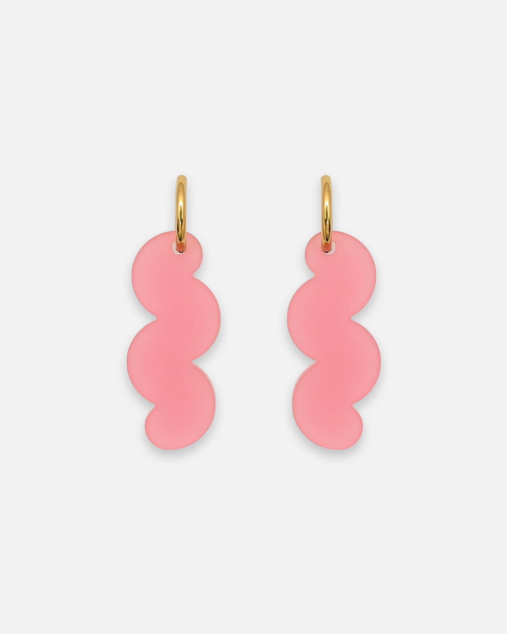 Große auffällige Statement Hoops Ohrringe mit rosa Wellen Anhänger