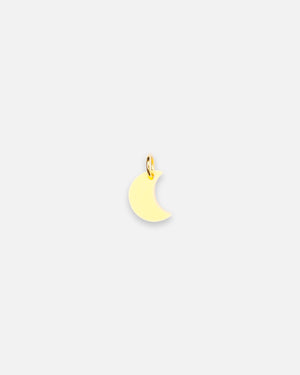 Einzelner Mini Mond Schmuckanhänger aus Acrylglas mit goldenem Edelstahlring für Ohrringe von sweeps.