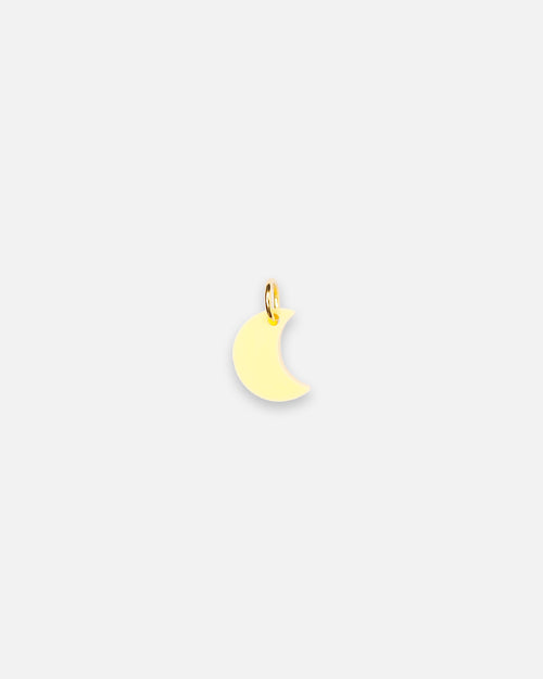 Einzelner Mini Mond Schmuckanhänger aus Acrylglas mit goldenem Edelstahlring für Ohrringe von sweeps.
