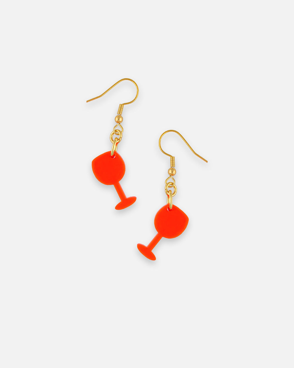 Aperitif Ohrhänger mit Cocktailglas Anhänger aus leuchtendem Orangen Acrylglas und goldfarbenem Ohrhaken von sweeps
