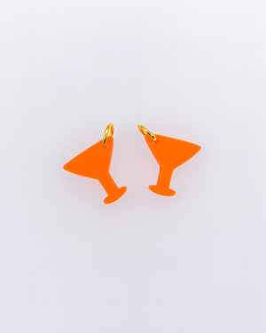 Cocktailglas Schmuck-Anhänger aus Acrylglas in Orange. Charms für Creolen von sweeps.
