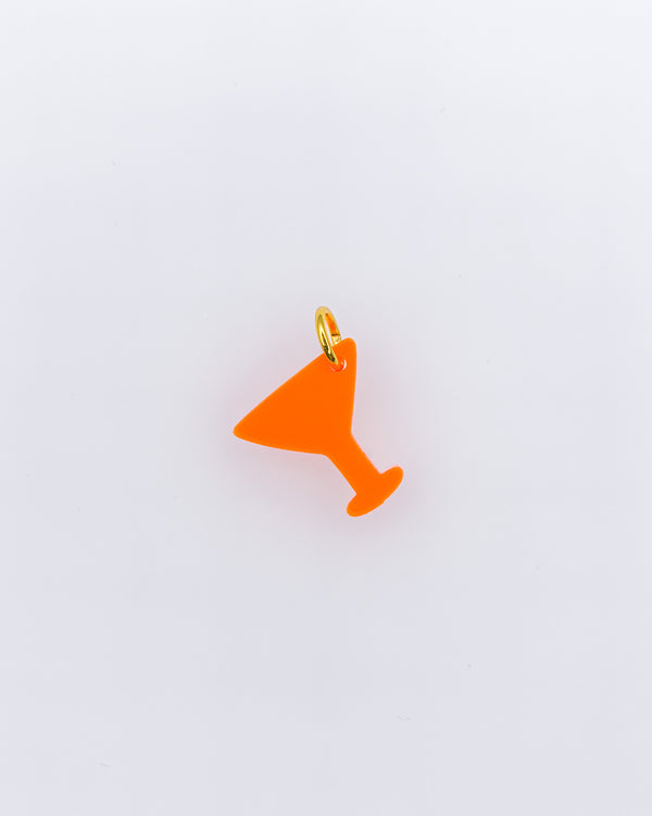 Einzelner Cocktailglas Anhängern aus Acrylglas in Orange für Creolen von sweeps.