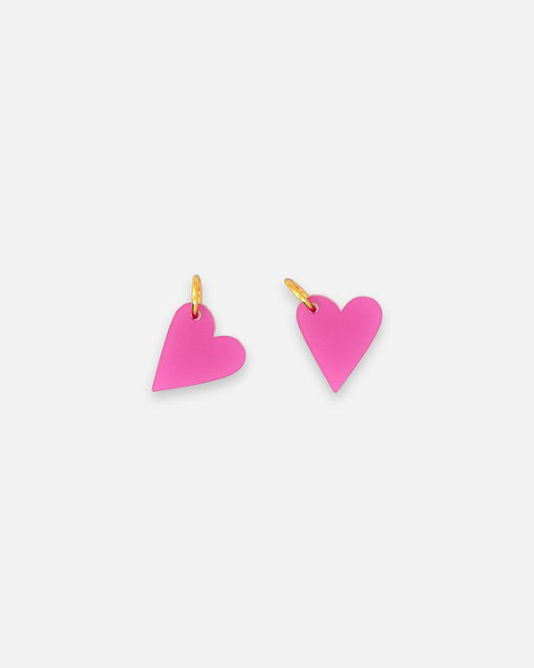 Fuchsia Herz Anhänger für Creolen aus Acrylglas – Mix and Match Schmuck