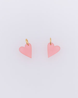 Mini Herz Acrylglas Schmuck-Anhänger in Rosa. Handmade in Wien von sweeps.