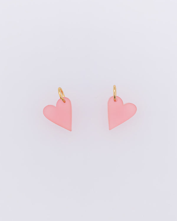 Mini Herz Acrylglas Schmuck-Anhänger in Rosa. Handmade in Wien von sweeps.